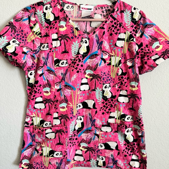 Pink Star Scrub Top main image 1